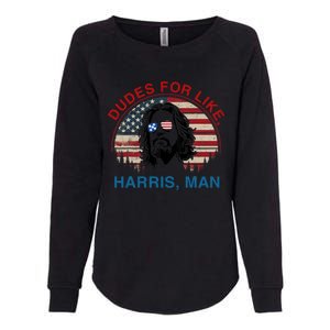 Dudes For Like Harris Man White Dude For Kamala Harris 2024 Womens California Wash Sweatshirt