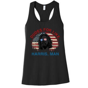 Dudes For Like Harris Man White Dude For Kamala Harris 2024 Women's Racerback Tank