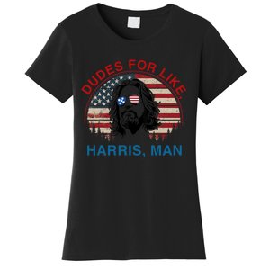 Dudes For Like Harris Man White Dude For Kamala Harris 2024 Women's T-Shirt