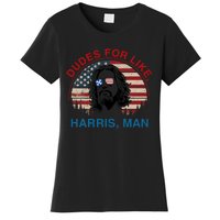 Dudes For Like Harris Man White Dude For Kamala Harris 2024 Women's T-Shirt