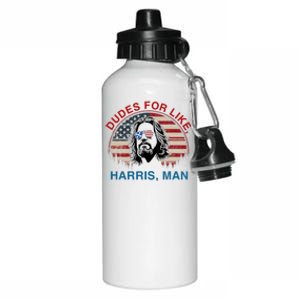 Dudes For Like Harris Man White Dude For Kamala Harris 2024 Aluminum Water Bottle