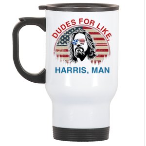 Dudes For Like Harris Man White Dude For Kamala Harris 2024 Stainless Steel Travel Mug