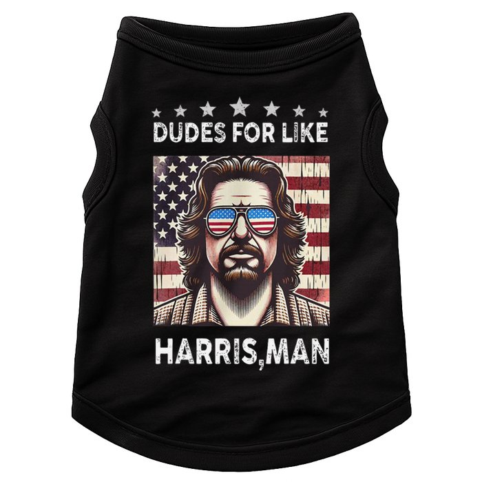 Dudes For Like Harris Man White Dude For Kamala Harris 2024 Doggie Tank