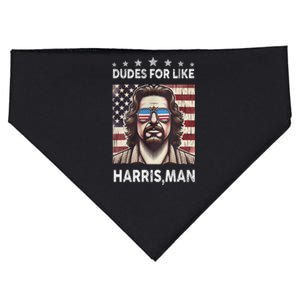 Dudes For Like Harris Man White Dude For Kamala Harris 2024 USA-Made Doggie Bandana