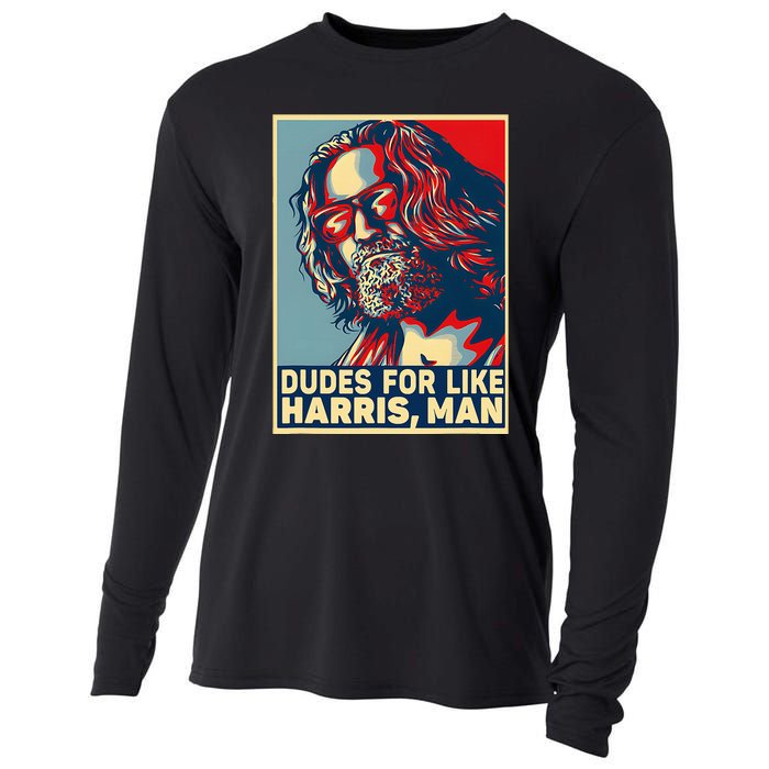 Dudes For Like Harris Man Vote Kamala For President Cooling Performance Long Sleeve Crew