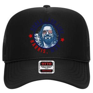 Dudes For Like Harris Man Funny White Dudes For Harris 2024 Gift High Crown Mesh Back Trucker Hat