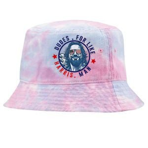 Dudes For Like Harris Man Funny White Dudes For Harris 2024 Gift Tie-Dyed Bucket Hat