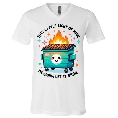 Dumpster Fire Light IM Gonna Let It Shine Halloween V-Neck T-Shirt