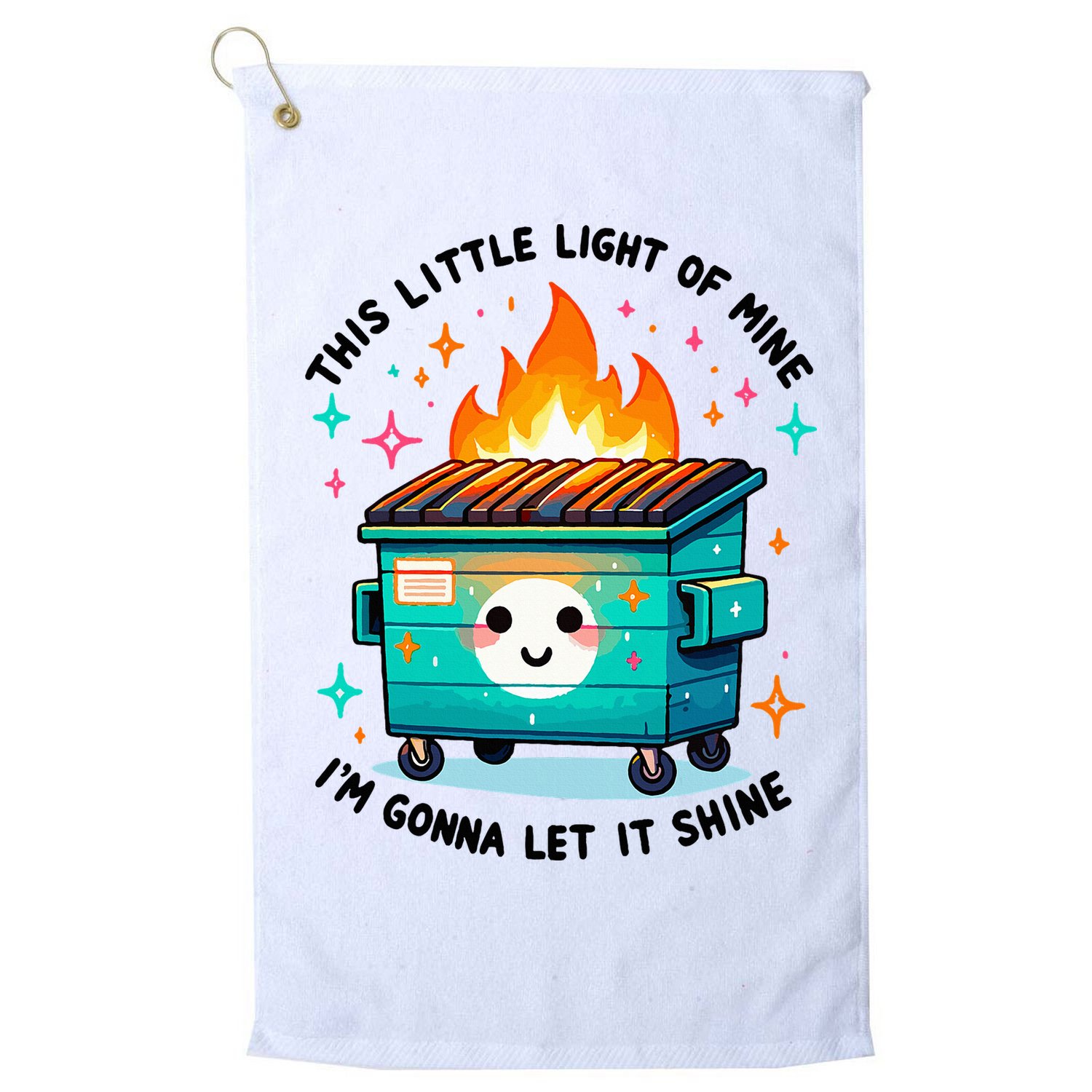 Dumpster Fire Light IM Gonna Let It Shine Halloween Golf Towel
