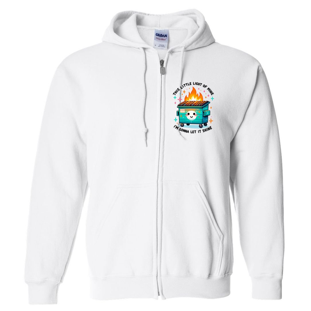 Dumpster Fire Light IM Gonna Let It Shine Halloween Full Zip Hoodie