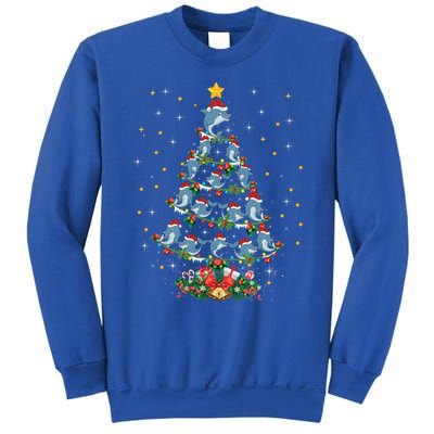 Dolphin Fish Lover Funny Xmas Santa Dolphin Christmas Tree Cute Gift Sweatshirt