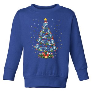 Dolphin Fish Lover Funny Xmas Santa Dolphin Christmas Tree Cute Gift Toddler Sweatshirt