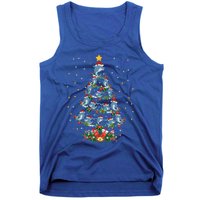 Dolphin Fish Lover Funny Xmas Santa Dolphin Christmas Tree Cute Gift Tank Top