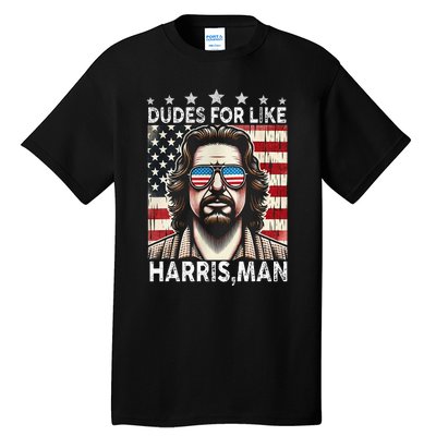 Dudes For Like Harris Man White Dude For Kamala Harris 2024 Tall T-Shirt