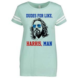 Dudes For Like Harris Man Funny Kamala Harris 2024 Enza Ladies Jersey Football T-Shirt