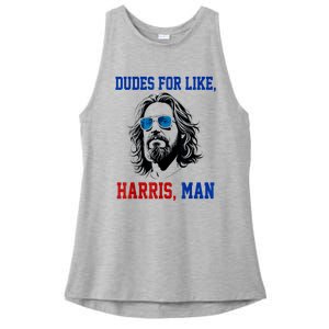 Dudes For Like Harris Man Funny Kamala Harris 2024 Ladies PosiCharge Tri-Blend Wicking Tank