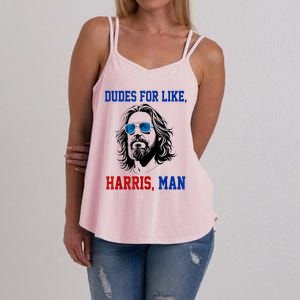 Dudes For Like Harris Man Funny Kamala Harris 2024 Women's Strappy Tank