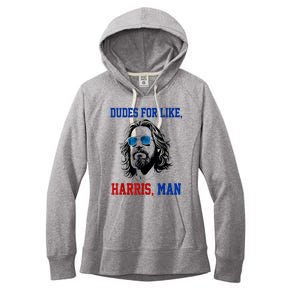 Dudes For Like Harris Man Funny Kamala Harris 2024 Women's Fleece Hoodie