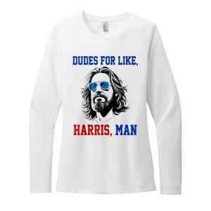 Dudes For Like Harris Man Funny Kamala Harris 2024 Womens CVC Long Sleeve Shirt