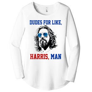 Dudes For Like Harris Man Funny Kamala Harris 2024 Women's Perfect Tri Tunic Long Sleeve Shirt