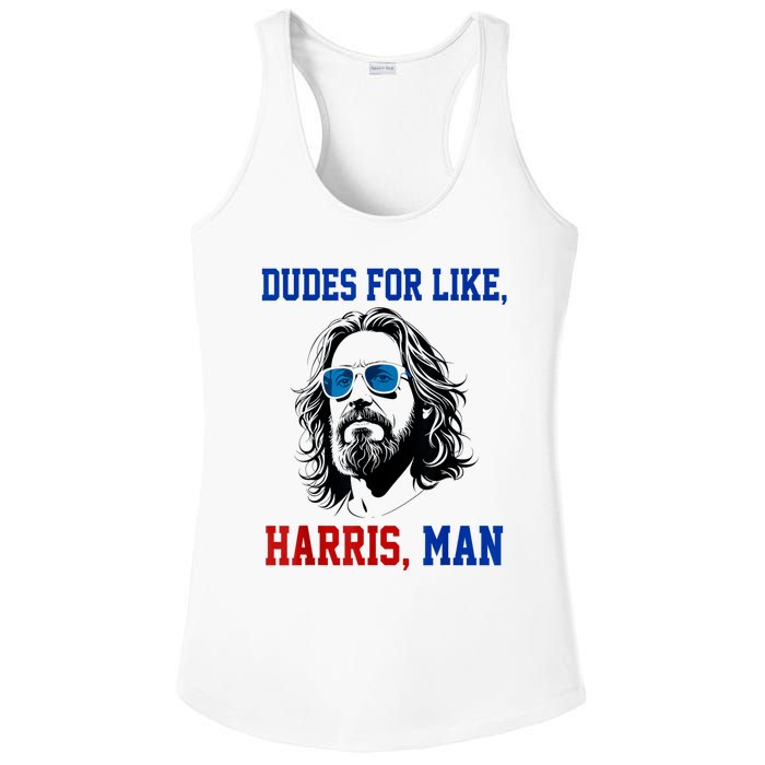 Dudes For Like Harris Man Funny Kamala Harris 2024 Ladies PosiCharge Competitor Racerback Tank