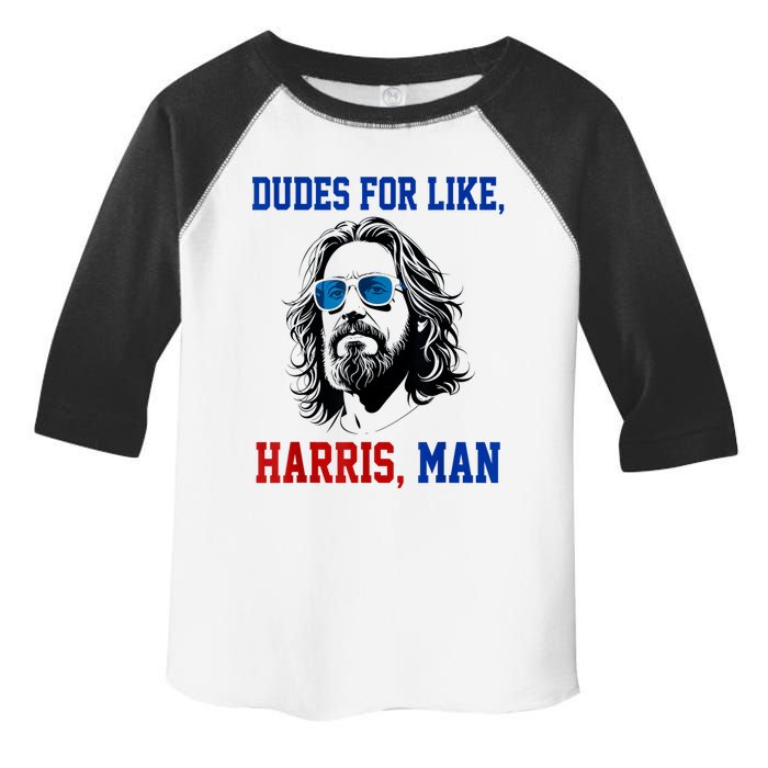 Dudes For Like Harris Man Funny Kamala Harris 2024 Toddler Fine Jersey T-Shirt