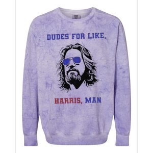 Dudes For Like Harris Man White Dudes For Harris Premium Colorblast Crewneck Sweatshirt