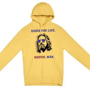 Dudes For Like Harris Man White Dudes For Harris Premium Premium Pullover Hoodie