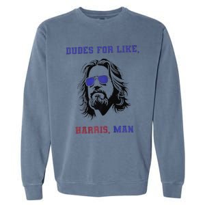 Dudes For Like Harris Man White Dudes For Harris Premium Garment-Dyed Sweatshirt