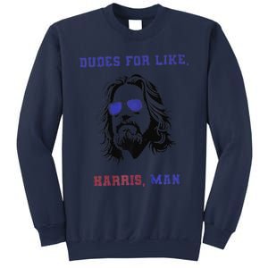 Dudes For Like Harris Man White Dudes For Harris Premium Sweatshirt