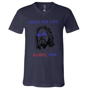 Dudes For Like Harris Man White Dudes For Harris Premium V-Neck T-Shirt