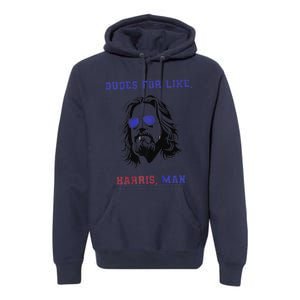 Dudes For Like Harris Man White Dudes For Harris Premium Premium Hoodie