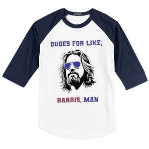 Dudes For Like Harris Man White Dudes For Harris Premium Baseball Sleeve Shirt