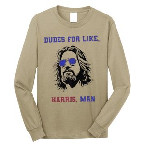 Dudes For Like Harris Man White Dudes For Harris Premium Long Sleeve Shirt