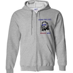 Dudes For Like Harris Man White Dudes For Harris Premium Full Zip Hoodie