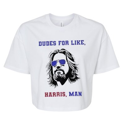 Dudes For Like Harris Man White Dudes For Harris Premium Bella+Canvas Jersey Crop Tee