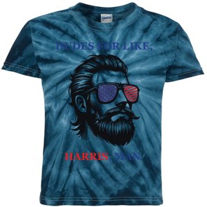 Dudes For Like Harris Man Funny Kamala Harris 2024 Kids Tie-Dye T-Shirt