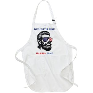 Dudes For Like Harris Man Funny Kamala Harris 2024 Full-Length Apron With Pockets