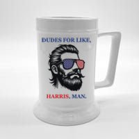 Dudes For Like Harris Man Funny Kamala Harris 2024 Beer Stein