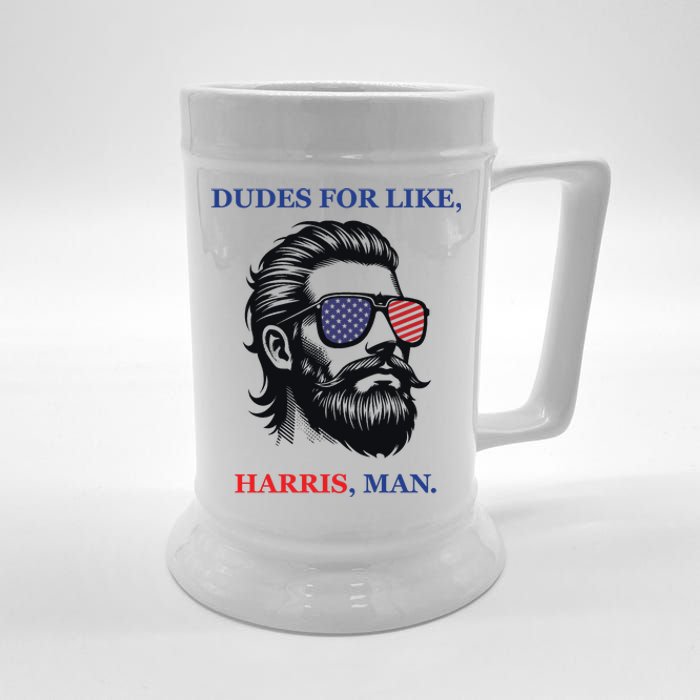 Dudes For Like Harris Man Funny Kamala Harris 2024 Beer Stein