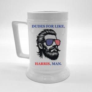 Dudes For Like Harris Man Funny Kamala Harris 2024 Beer Stein