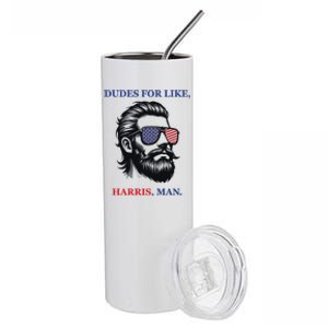 Dudes For Like Harris Man Funny Kamala Harris 2024 Stainless Steel Tumbler