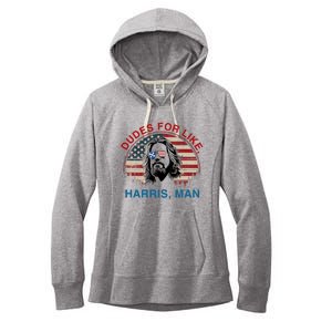 Dudes For Like Harris Man White Dude For Kamala Harris 2024 Women's Fleece Hoodie