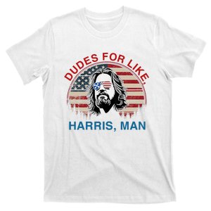 Dudes For Like Harris Man White Dude For Kamala Harris 2024 T-Shirt