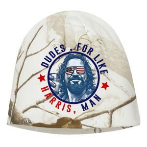 Dudes For Like Harris Man Funny White Dudes For Harris 2024 Kati - Camo Knit Beanie