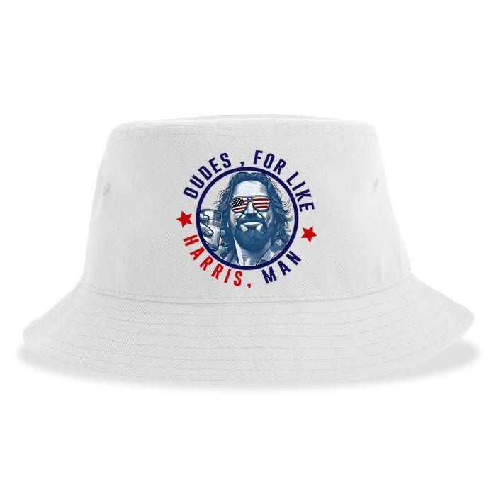 Dudes For Like Harris Man Funny White Dudes For Harris 2024 Sustainable Bucket Hat