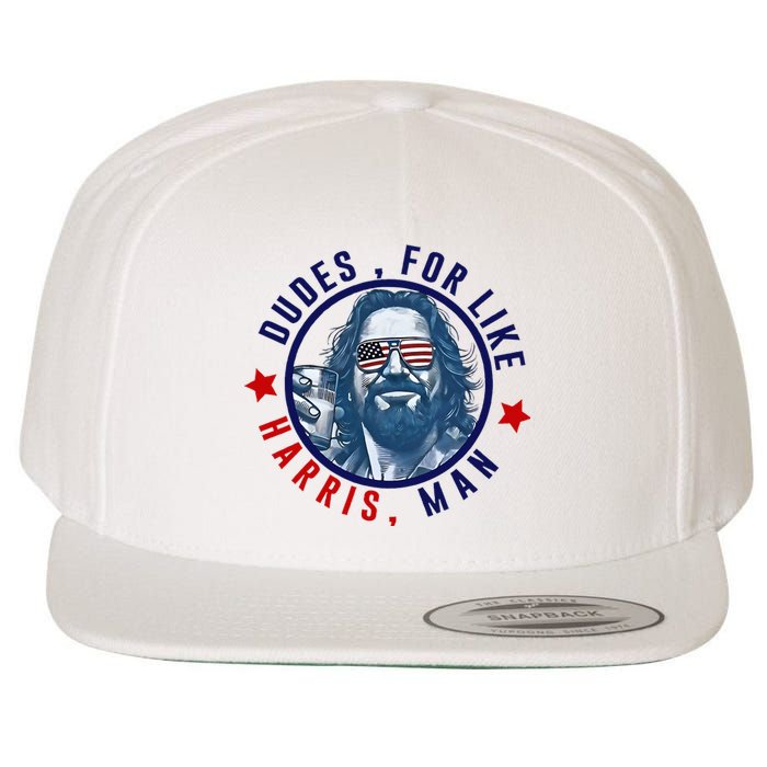 Dudes For Like Harris Man Funny White Dudes For Harris 2024 Wool Snapback Cap