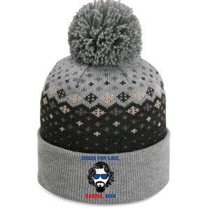 Dudes For Like Harris Man Funny White Dudes For Harris The Baniff Cuffed Pom Beanie