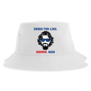 Dudes For Like Harris Man Funny White Dudes For Harris Sustainable Bucket Hat