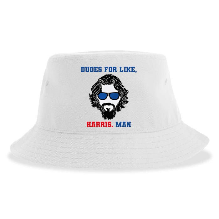 Dudes For Like Harris Man Funny White Dudes For Harris Sustainable Bucket Hat